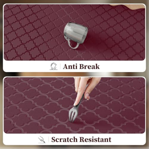 Arenarug Upgrade Scalloped Kitchen Mats for Floor 2PC, Red Kitchen Rugs - Image 5