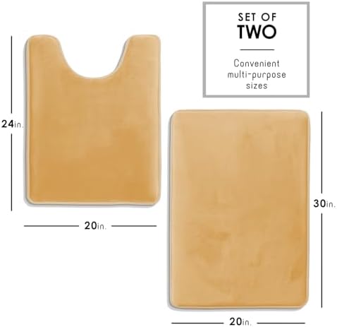 Clara Clark Bathroom Rugs, Velvet Memory Foam Bath Mat, Non-Slip Bath Rugs, Machine Wash, Dries Quickly, Ultra Soft Plush Bath Mats for Bathroom, - Image 2