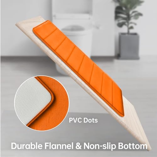 Orange Bathroom Rugs Extra Soft Memory Foam Bath Mat Sets 3 Piece Non Slip Absorbent & Dry Living Mat Sets Washable Bath Carpets with Toilet Rug,Bath Rugs for Bathroom,Tub,Shower,Kitchen,Bedroom - Image 5