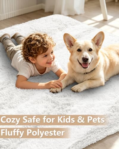 Smiry Area Rugs for Living Room Bedroom 2x6 ft, Fluffy Washable Carpet - Image 3