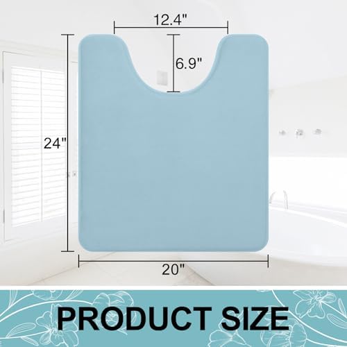 Smiry Memory Foam Toilet Rugs 24x20, Extra Soft Absorbent Bathroom Rugs - Image 6