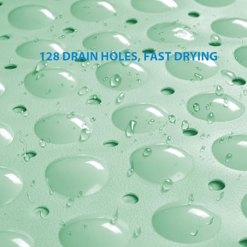 AmazerBath Bath Tub Mat, Medium Size 27.6 x 15 Inches Non-Slip Shower Mats with Suction Cups and Drain Holes, Bathroom Bathtub Mats Machine Washable (Mint Green) - Image 4
