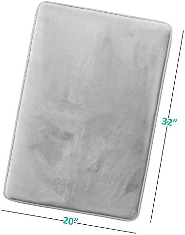 Clara Clark Bathroom Rugs, Velvet Memory Foam Bath Mat, Non-Slip, Machine Washable Bath Rugs - Dries Quickly, Ultra Soft Plush Bath Mats for Bathroom, 20 x 32, Silver - Image 3