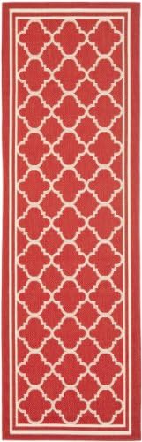 SAFAVIEH Washable Rug Outdoor Courtyard Collection - 2'3" x 22' Runner, Red & Bone, Non-Shedding & Easy Cleaning, Ideal for Patio, Entryway, Mudroom, Hallway, Kitchen (CY6918-248) - Image 2
