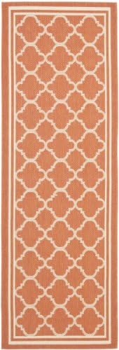 SAFAVIEH Washable Rug Outdoor Courtyard Collection - 2'3" x 12' Runner, Terracotta & Bone, Non-Shedding & Easy Cleaning, Ideal for Patio, Entryway, Mudroom, Hallway, Kitchen (CY6918-241) - Image 2