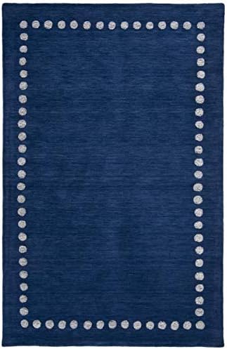 SAFAVIEH Kids Collection Accent Rug - 4' x 6', Navy, Handmade Polka Dot Border Wool, Ideal for High Traffic Areas in Entryway, Living Room, Bedroom (SFK802N) - Image 3