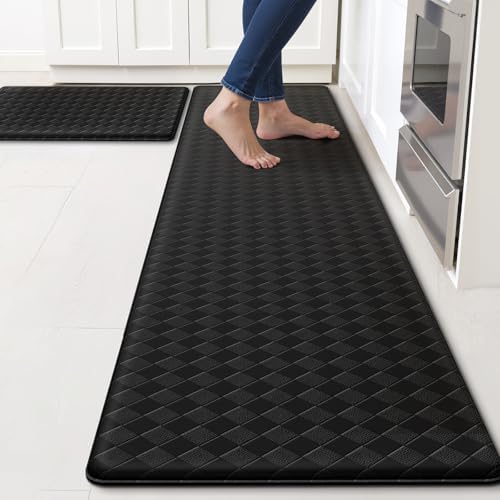 TranquilRelax Kitchen Mats, Cushioned Mats with Extra-Long Runner, Black by Unknown