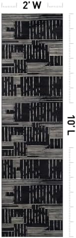 Rugshop Block Stripe Machine Washable Non-Slip Runner Rug, 2'x10' Black - Image 2