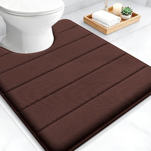 OLANLY Memory Foam Toilet Rugs U Shaped 24x20, Super Soft and Absorbent by OLANLY