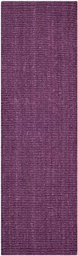 SAFAVIEH Natural Fiber Runner Rug 2x12, Jute Knotted Purple NF447B - Image 2