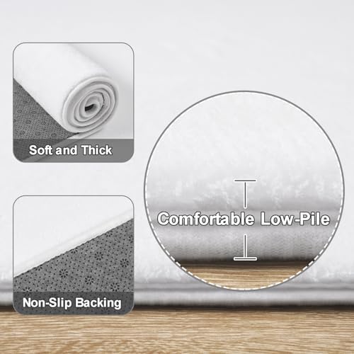 Amearea Modern Area Rugs for Bedroom Living Room, 5x8 White Memory Foam Rug - Image 3