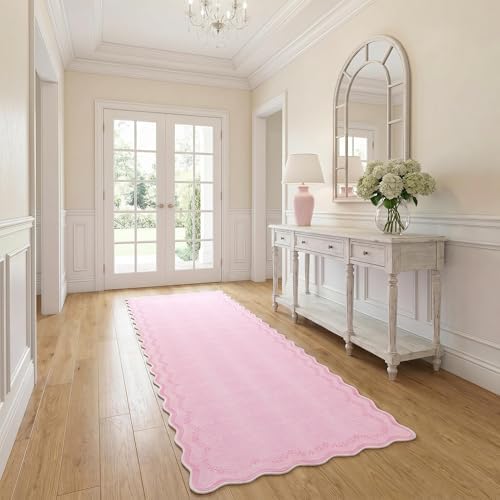 GarveeHome 2.5x8 Scalloped Washable Runner Rug Non Slip Hallway Kitchen Rug - Image 4