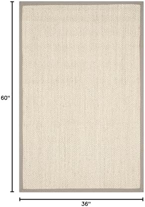 SAFAVIEH Natural Fiber Accent Rug 3x5 Textured, Marble & Khaki NF143E - Image 2