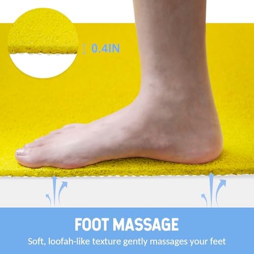 Hargiis Non-Slip Bathtub Mat, Anti Slip Shower Mat, Fast Drying Bathtub Mats, Foot Scrubber Mat, Anti Slip Mat for Tub, Floor, Bathroom, Kitchen, Home, Hotel (Yellow 40"×28") - Image 5