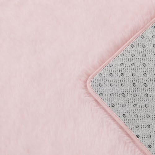 8x10 Ft Baby Pink Fluffy Area Rug for Living Room, Soft Washable - Image 5
