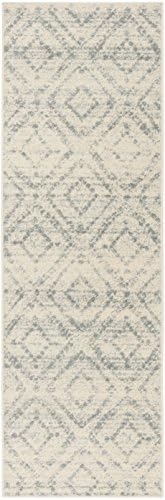 SAFAVIEH Adirondack Collection Runner Rug - 2'6" x 6', Ivory & Light Blue, Modern Diamond Distressed Design, Non-Shedding & Easy Care, Ideal for High Traffic Areas in Living Room, Bedroom (ADR131T) - Image 3