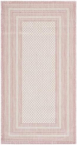 SAFAVIEH Washable Rug Outdoor Courtyard Collection - 4' x 5'7", Ivory & Pink, Non-Shedding & Easy to Clean, Ideal for Patio, Backyard, Mudroom (CY8475-56212) - Image 3