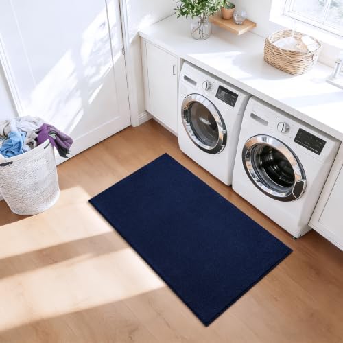 ISEAU 2x4 Runner Rug for Hallway, Soft Memory Foam Carpet with Upgraded Non-Slip Silicone-Grip Bottom, Machine Washable Shaggy Indoor Rug for Kitchen Bedside Dining Room, Navy Blue - Image 3
