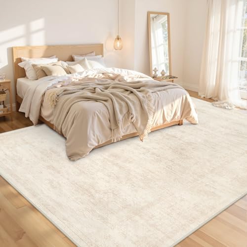 8x10 Area Rugs Living Room: Bedroom Washable Carpet Retro Beige - Image 2