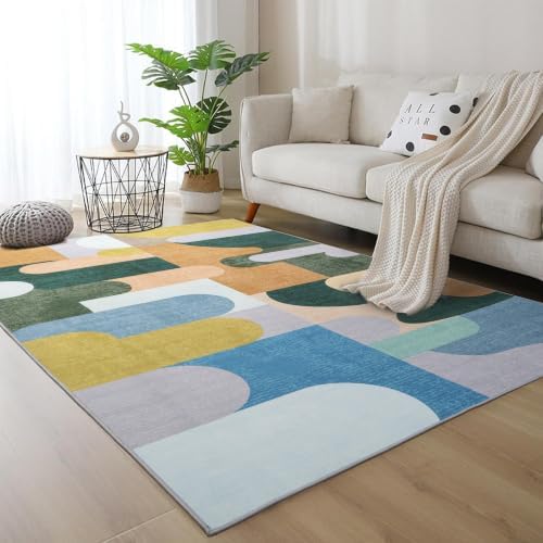 Living Room Rug 6x9 Light Green Area Rug Machine Washable Carpet Non Slip Indoor Large Rugs for Bedroom, Classroom, College Dorm, Farmhouse, Dining Room, Kids Playroom - Image 5