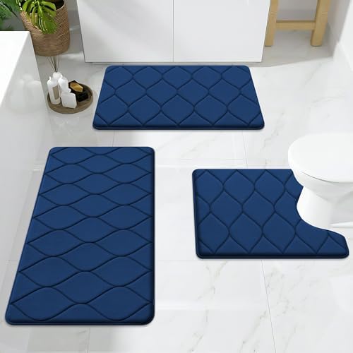 Smiry Memory Foam Bath Mat 30x20, Ultra Soft Absorbent Bathroom Rugs - Image 2