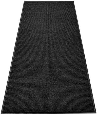 MaxMat® Commercial Floor Mat - Heavy Duty, Large Sizes, Indoor/Outdoor, Waterproof, Low-Profile, Easy to Clean Doormat (6 x 2 Feet, Black, MXM-RIB0026BK) by MaxMat