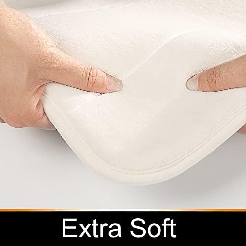 Yimobra Memory Foam Bath Mat, Super Soft Absorbent Bathroom Rug Non Slip, Quick Dry, Machine Washable Floor Carpet for Tub Shower, Home Decor Accessories, 24x17, Cream - Image 4