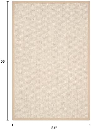 SAFAVIEH Natural Fiber Accent Rug 2x3 Sisal Textured, Marble & Linen NF143B - Image 2