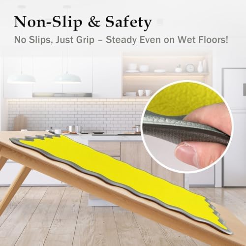 Arenarug Scalloped Kitchen Mats for Floor, Yellow Kitchen Rugs Set of 2 - Image 4