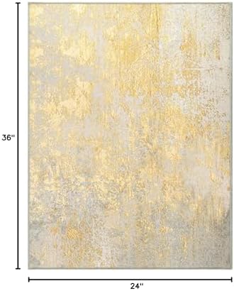 Entrance Rugs Indoor 2x3 Orange, Silver & Gray Entry Rug Washable Abstract Small Area Rug Non-Slip Low Pile Throw Rugs for Entryway, Kitchen Floor, Front Door Indoor Door Mat, Bedroom Bedside - Image 2