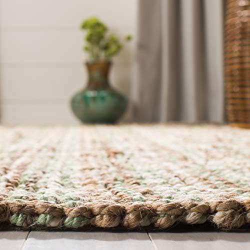 SAFAVIEH Natural Fiber Runner Rug 2'6"x10' Jute Knotted, Sage NF447S - Image 3
