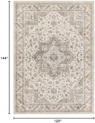 cotiled 10x12 Area Rug for Living Room, Washable, Traditional, Light Brown - Image 2