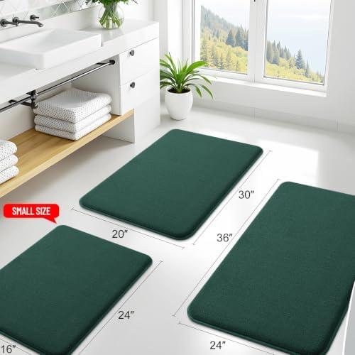 Smiry Memory Foam Bath Mat 50x30, Extra Soft Absorbent Bathroom Rugs - Image 2