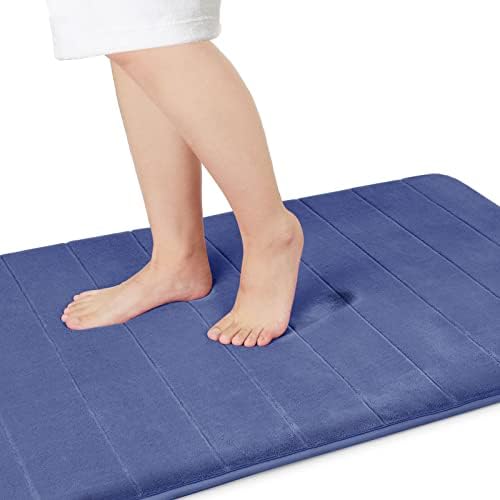 Yimobra Bathroom Runner Rugs 72"x24" Non Slip Washable Memory Foam Bath Mat, Super Soft Water Absorbent Hallway Carpet for Vanity Tub Shower, Navy Blue by Yimobra