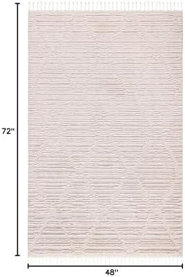 SAFAVIEH Marrakesh Collection Area Rug - 4' x 6', Beige, Moroccan Trellis Design with Tassel Detail, Non-Shedding & Easy to Clean, Ideal for Living Room, Bedroom, Dining Space (MRK517C) - Image 2