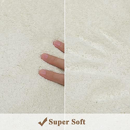 Topotdor Round ABC Area Rug,71 Inch Soft Floor Carpet,White - Image 4