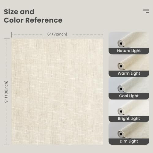 Valenrug 6x9 Area Rugs, High Low Pile Washable Rugs for Living Room, Ivory - Image 2