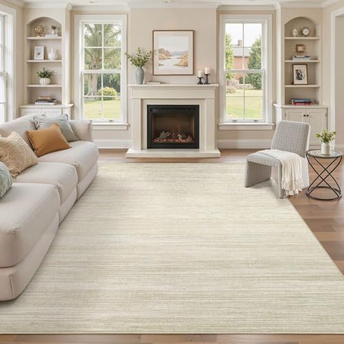 UERMEI 10x12 Washable Area Rug - Neutral Modern Abstract Living Room Rugs, Non-Slip Soft Large Indoor Floor Carpet for Bedroom Home Office & Under Dining Table Decor, Brown/Beige - Image 5