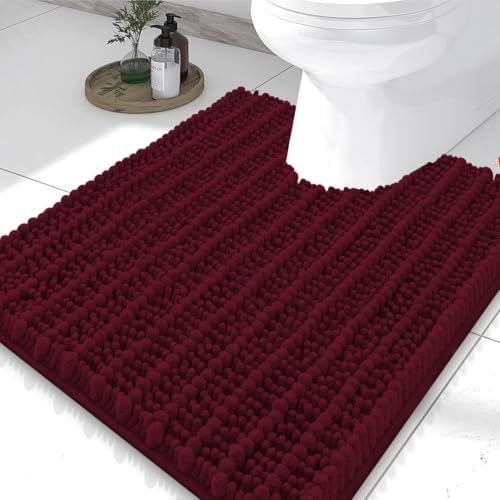 Smiry Bathroom Toilet Rugs U Shaped 24X20, Chenille Bath mats for Toilet by Smiry