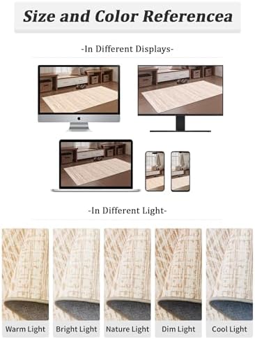 Miukiki 2x10 Runner Rug for Living Room Washable Non Slip Hallway Rug Beige - Image 6