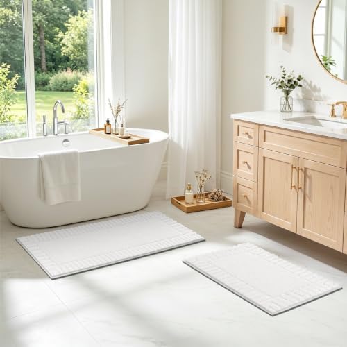 Pauwer Bathroom Rugs Sets 2 Piece, Non Slip Plush Bath Mats, Dark Grey - Image 7