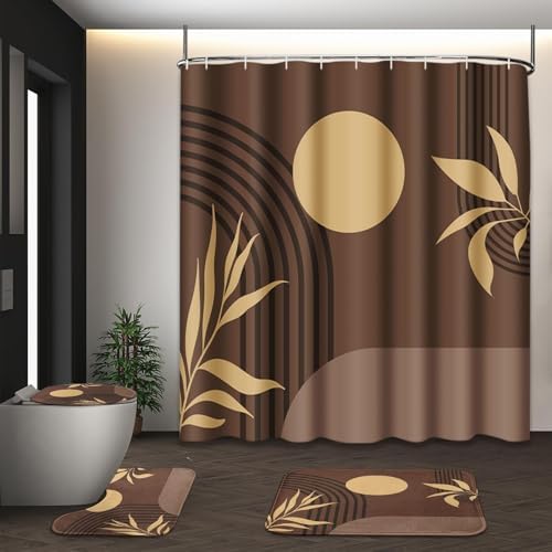 Bathroom Sets with Shower Curtain and Rug Boho Set of 4, Mid by Tayney