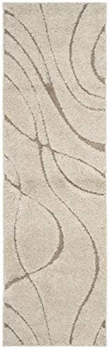 SAFAVIEH Florida Shag Runner Rug 2'3"x11', Soft Cream & Beige SG471-1113 - Image 2