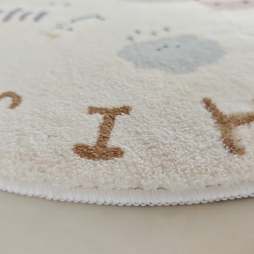 Poowe Round Kids Rug Lovely Zoo Area Rugs for Bedroom Classroom,Best Shower Gift(Round 47.2") - Image 7