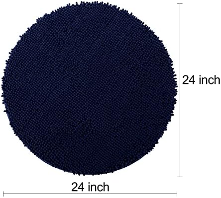 Smiry Round Bathroom Rugs 24X24, Chenille Extra Soft Absorbent Bath Mat - Image 2