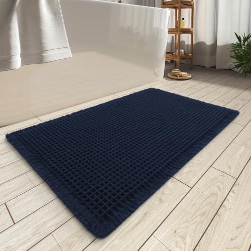 Upgraded Waffle Bath Mat Ultra Absorbent Non Slip Bathroom Mat, 24" x 36" by AMOAMI