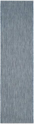 SAFAVIEH Courtyard Outdoor Runner Rug 2'3"x10', Navy & Grey CY8022-36821 - Image 2