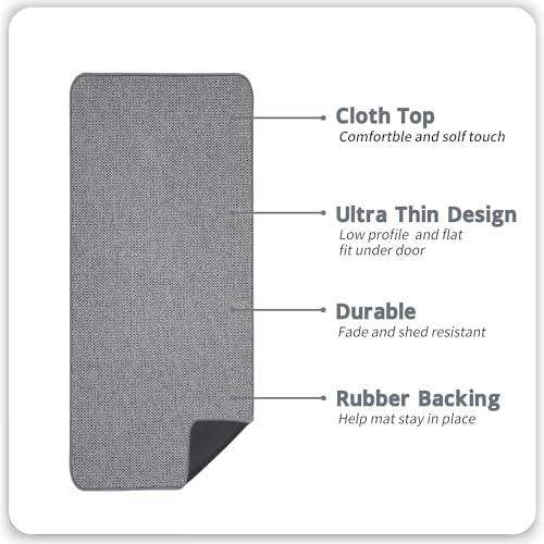 Bosap Bath Mat,Ultra Thin Bathroom Runner Rugs,Large Bath Mats for Bathroom,Quick Dry,Non-Slip,Machine Washable,Low Pile,Bath Rug,Shower Outside,Sink,Home Decor Accessories.Grey,1'5"x4'11"（17x59inch） - Image 2