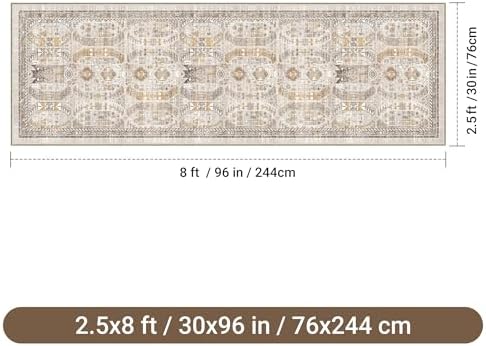 befbee 2'6"x8' Runner Rug for Hallway Washable Non Slip Kitchen Rug - Image 2