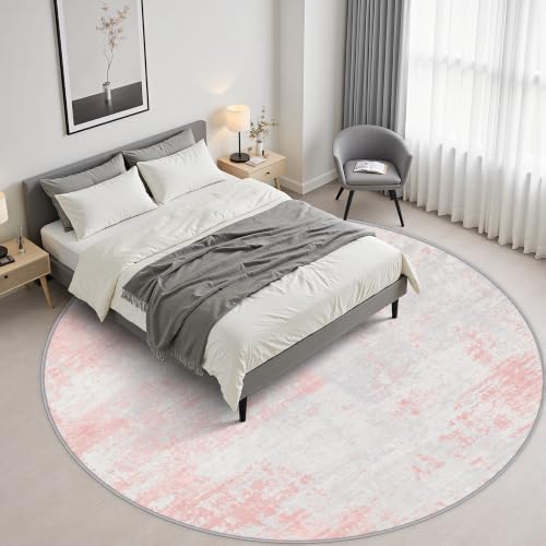 Round Area Rug Living Room: 8 ft Modern Washable Indoor Carpet - Image 3